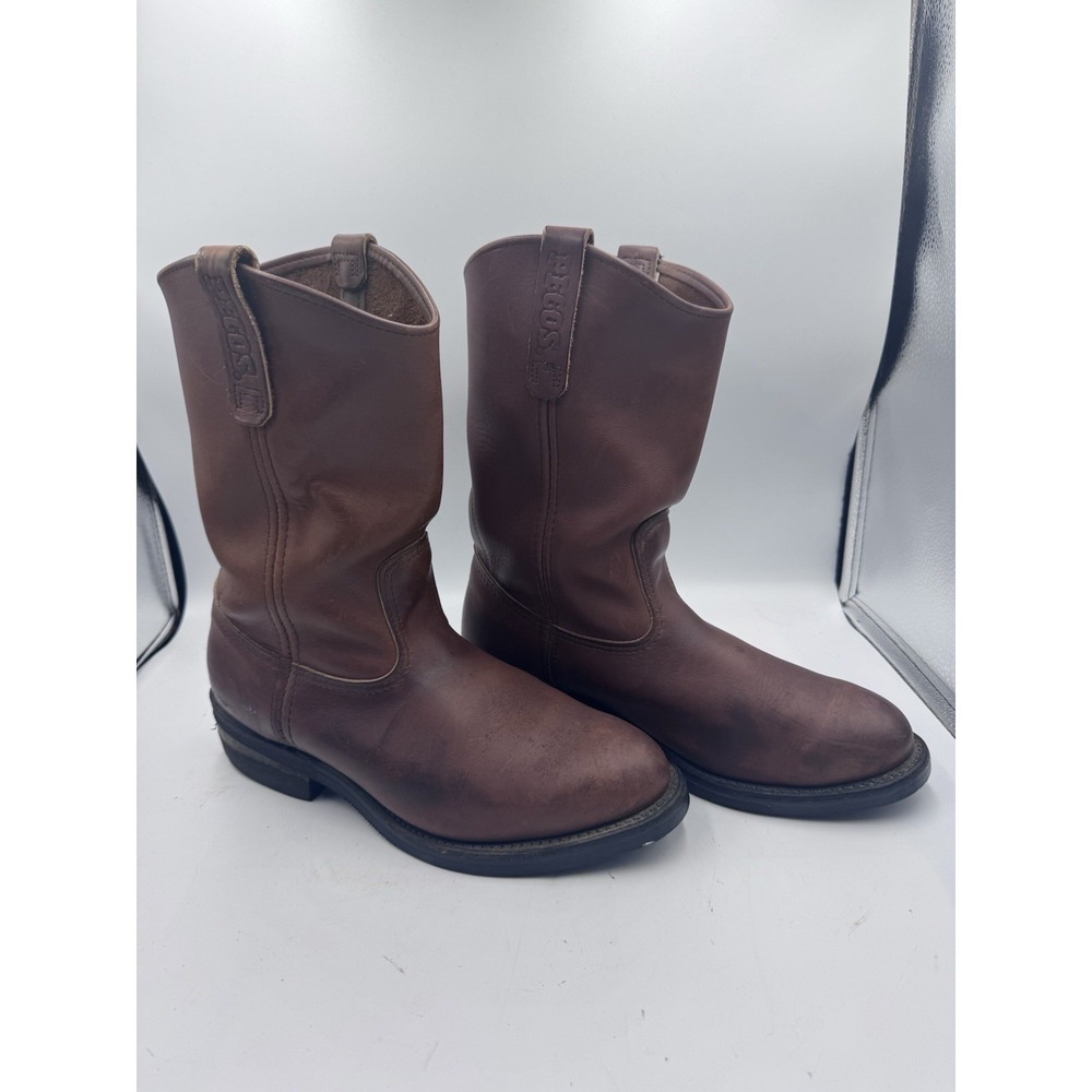 Red Wing Shoes Boots Mens 9.5 Brown Leather Pecos Western Workwear 1114 USA USED